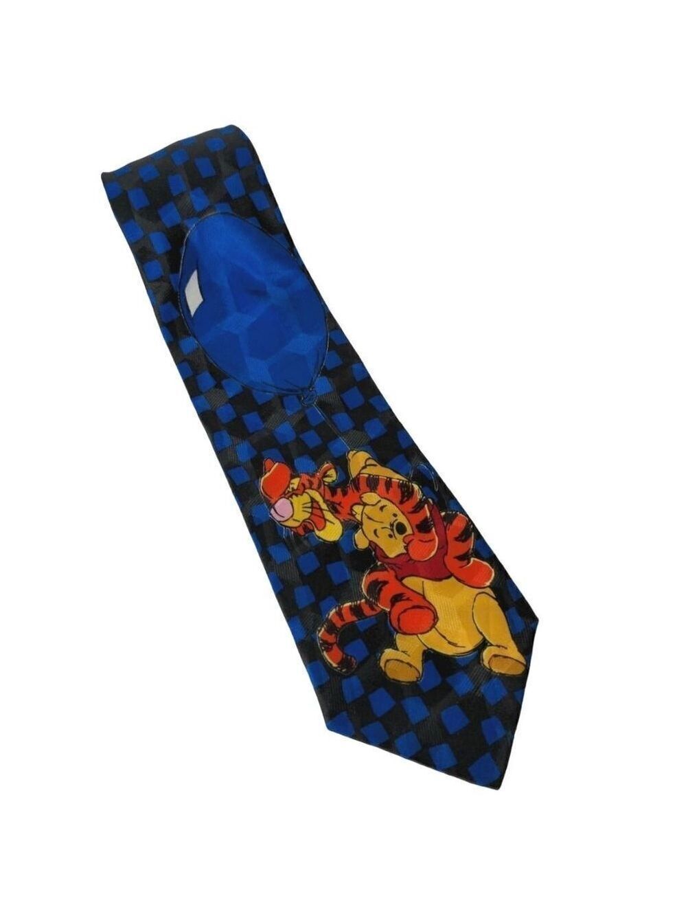Disney Winnie The Pooh Tigger Blue Balloon Necktie Checkers